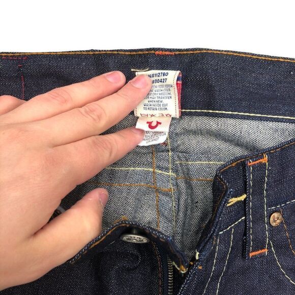 Brand New Vintage True Religion Embroidered Jeans Size 34 JOEY Blue - Picture 8 of 11